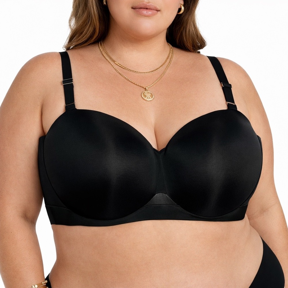 Cacique Bra Women's 44F Black Comfort‎ Bliss Multi Way Convertible Full Coverage